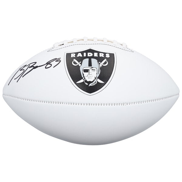 Brock Bowers Las Vegas Raiders Autographed Fanatics Authentic Franklin White Panel Football - The Ballers Bank