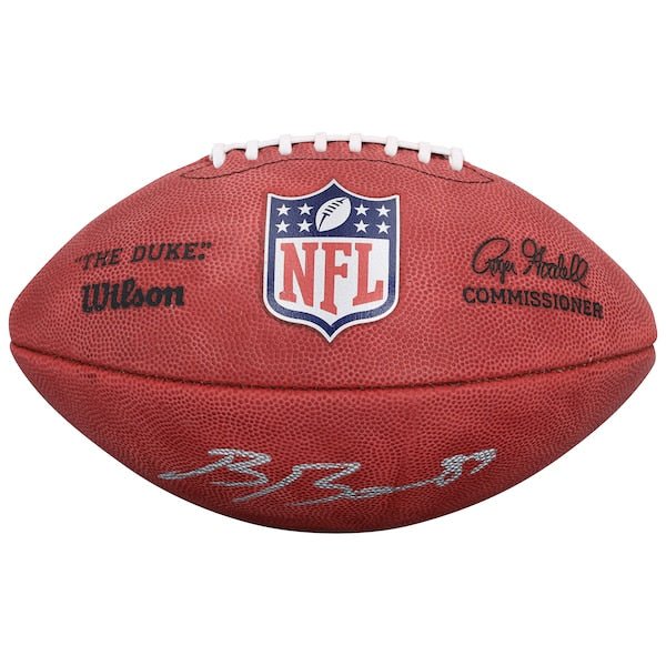 Brock Bowers Las Vegas Raiders Autographed Fanatics Authentic Wilson Duke Full Color Football - The Ballers Bank