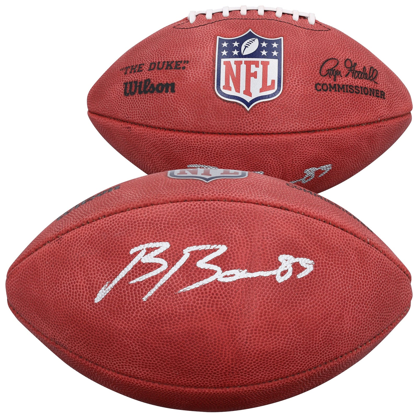 Brock Bowers Las Vegas Raiders Autographed Fanatics Authentic Wilson Duke Full Color Football - The Ballers Bank
