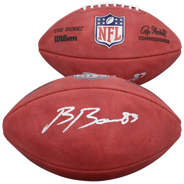 Brock Bowers Las Vegas Raiders Autographed Fanatics Authentic Wilson Duke Full Color Football - The Ballers Bank