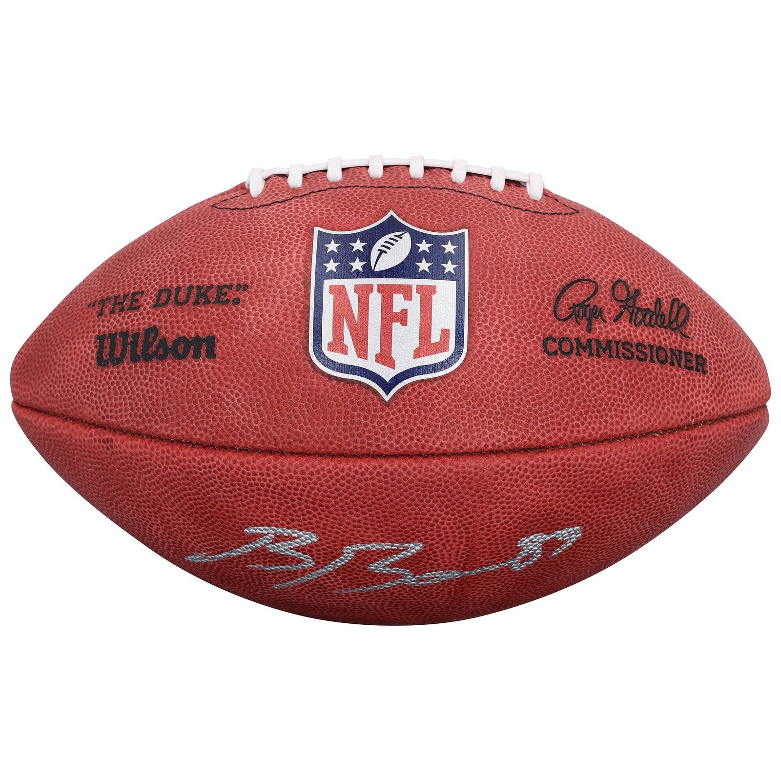 Brock Bowers Las Vegas Raiders Autographed Fanatics Authentic Wilson Duke Full Color Football - The Ballers Bank
