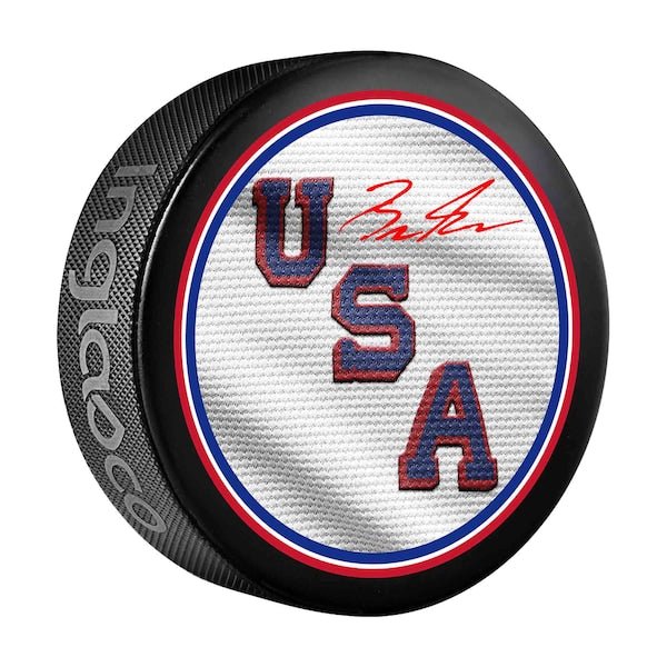 Brock Faber Team USA Autographed Fanatics Authentic 2026 Winter Olympics Hockey Puck - The Ballers Bank