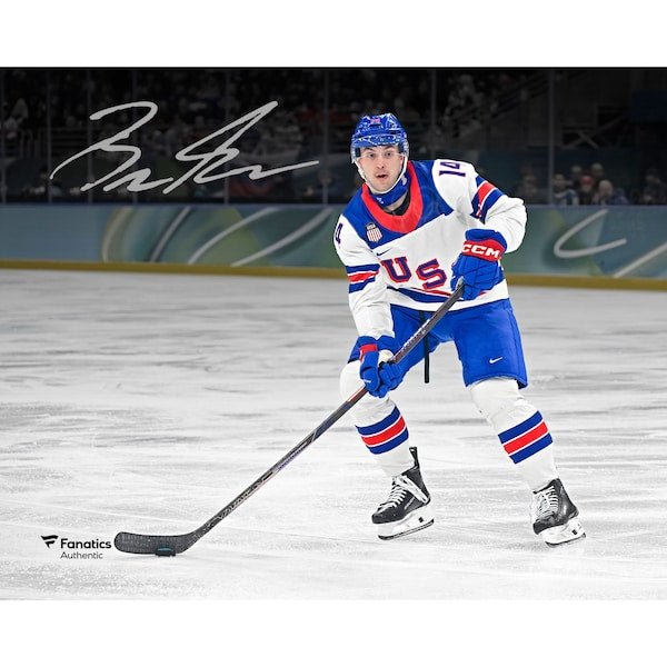 Brock Faber Team USA Autographed Fanatics Authentic 8" x 10" 2026 Winter Olympics Gold Medal Winner Photograph - The Ballers Bank