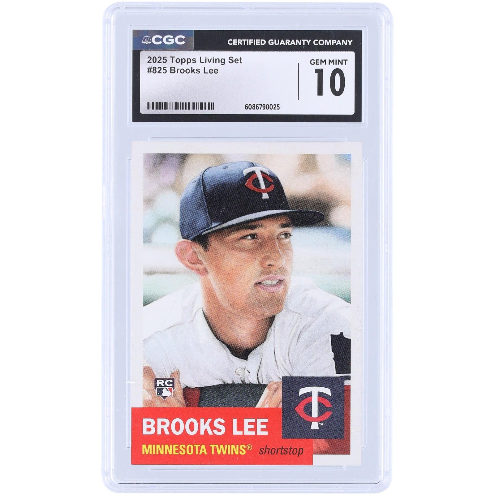 Brooks Lee Minnesota Twins 2025 Topps Living Set 825 CGC Authenticated 10 Rookie Card - The Ballers Bank