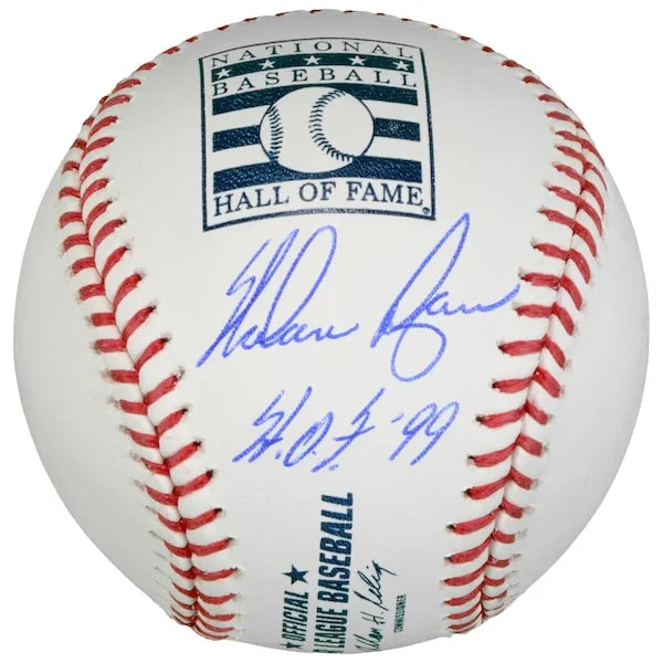Nolan Ryan Signed Texas Rangers Baseball HOF 99 Inscription