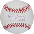 Dansby Swanson Atlanta Braves Autographed Fanatics Authentic MLB Baseball with "21 WS Champs" Inscription