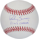 Dansby Swanson Atlanta Braves Autographed Fanatics Authentic MLB Baseball with "21 WS Champs" Inscription
