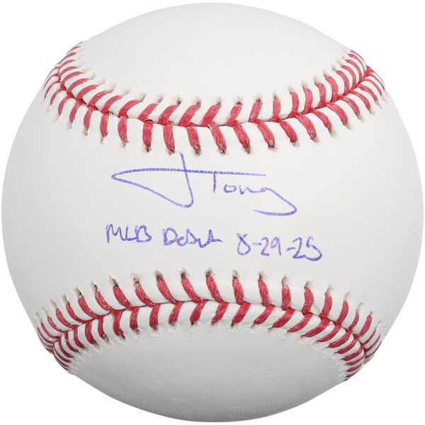 Jonah Tong New York Mets Autographed Fanatics Authentic Baseball with "MLB Debut 8-29-25" Inscription