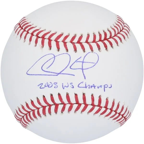 Chase Utley Signed Baseball | 2008 World Series Champs Inscription