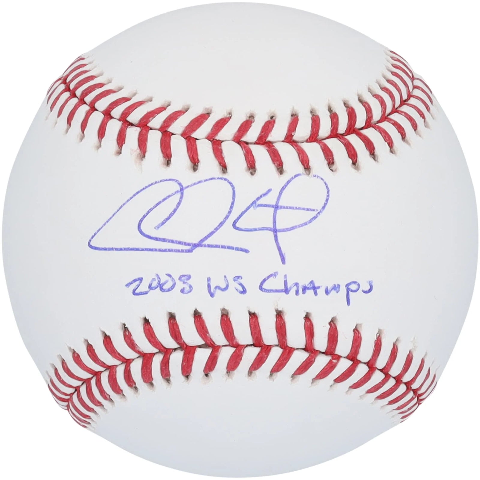 Chase Utley Signed Baseball | 2008 World Series Champs Inscription