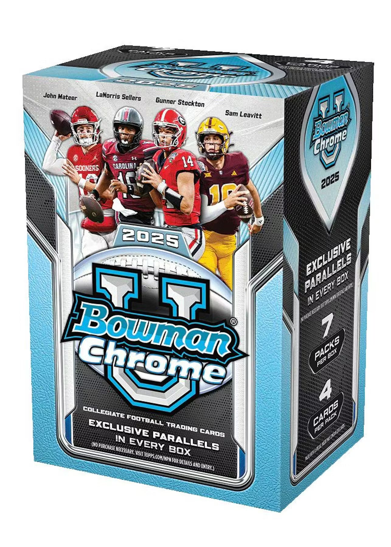 2025 Topps Bowman Chrome University Football Blaster Trading Cards