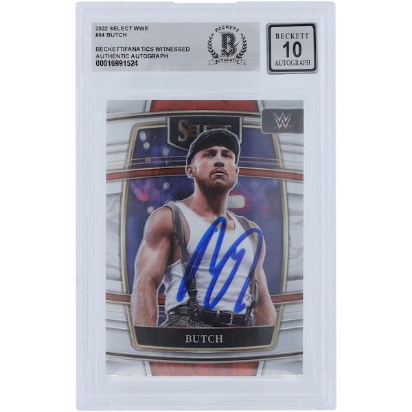 Butch WWE Autographed 2022 Panini Select 84 Beckett Fanatics Witnessed Authenticated 10 Card - The Ballers Bank