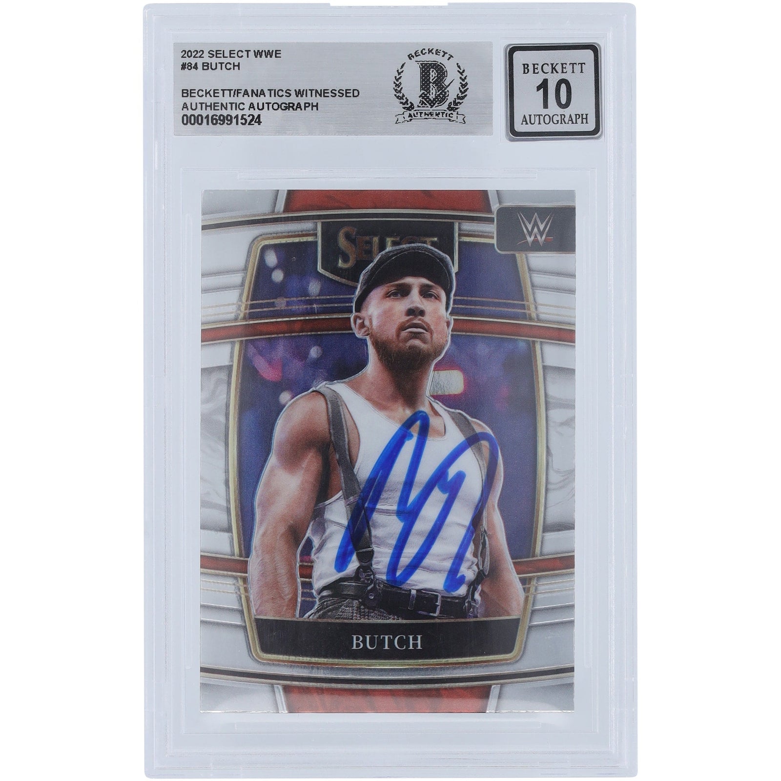 Butch WWE Autographed 2022 Panini Select 84 Beckett Fanatics Witnessed Authenticated 10 Card - The Ballers Bank
