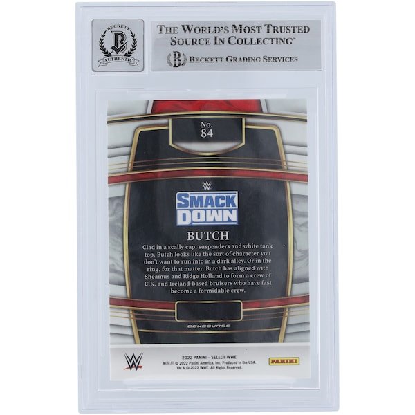 Butch WWE Autographed 2022 Panini Select 84 Beckett Fanatics Witnessed Authenticated 10 Card - The Ballers Bank