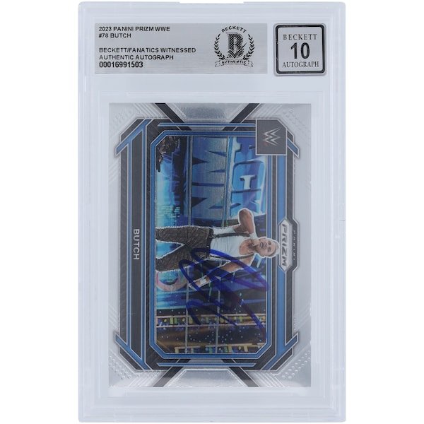 Butch WWE Autographed 2023 Panini Prizm 78 Beckett Fanatics Witnessed Authenticated 10 Card - The Ballers Bank