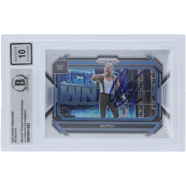 Butch WWE Autographed 2023 Panini Prizm 78 Beckett Fanatics Witnessed Authenticated 10 Card - The Ballers Bank