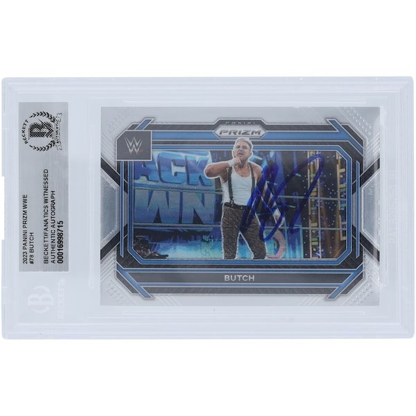 Butch WWE Autographed 2023 Panini Prizm 78 Beckett Fanatics Witnessed Authenticated Card - The Ballers Bank