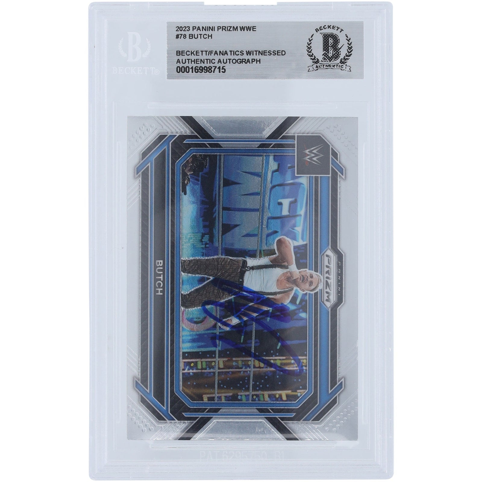 Butch WWE Autographed 2023 Panini Prizm 78 Beckett Fanatics Witnessed Authenticated Card - The Ballers Bank