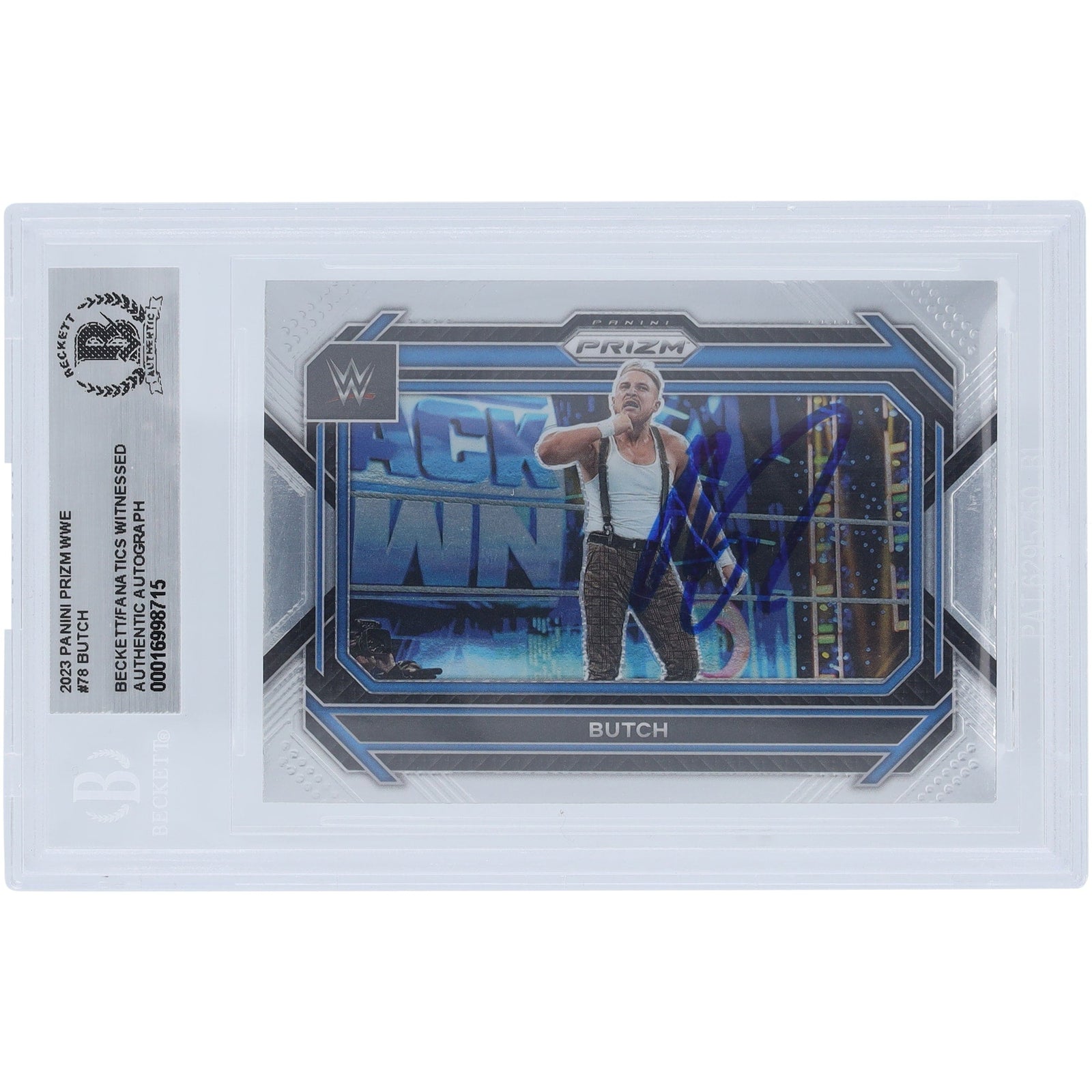 Butch WWE Autographed 2023 Panini Prizm 78 Beckett Fanatics Witnessed Authenticated Card - The Ballers Bank