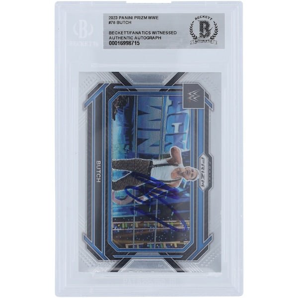 Butch WWE Autographed 2023 Panini Prizm 78 Beckett Fanatics Witnessed Authenticated Card - The Ballers Bank