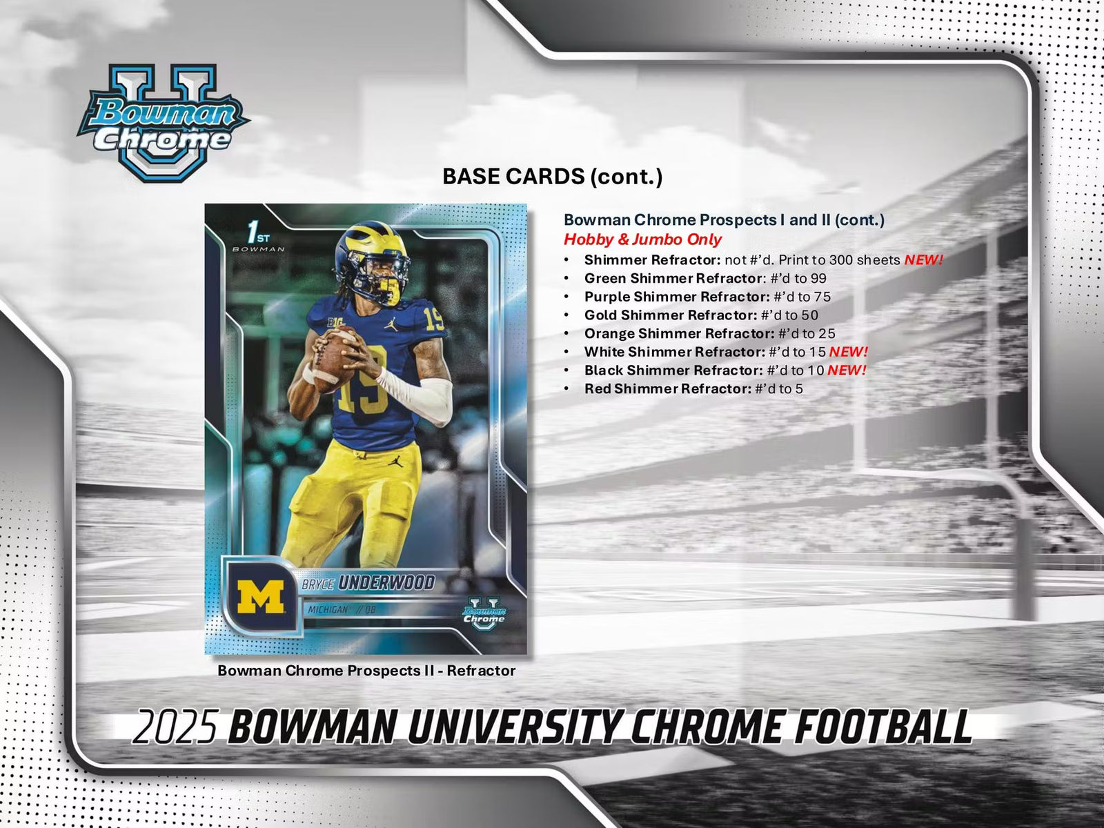 2025 Topps Bowman University Chrome Football Breaker Delight Trading Cards