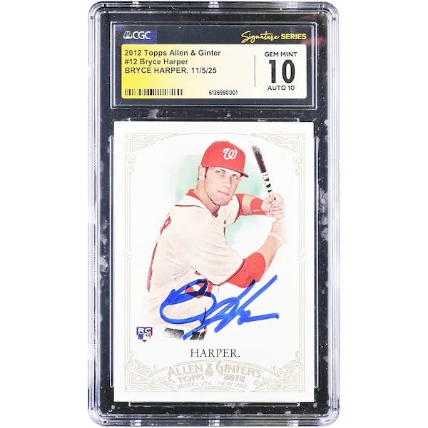 Bryce Harper Signed 2012 Topps Allen & Ginter #12 Rookie Card | CGC 10