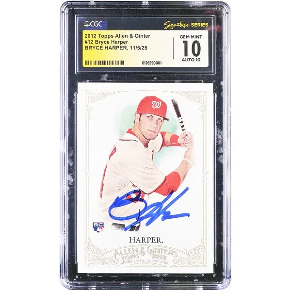 Bryce Harper Signed 2012 Topps Allen & Ginter #12 Rookie Card | CGC 10