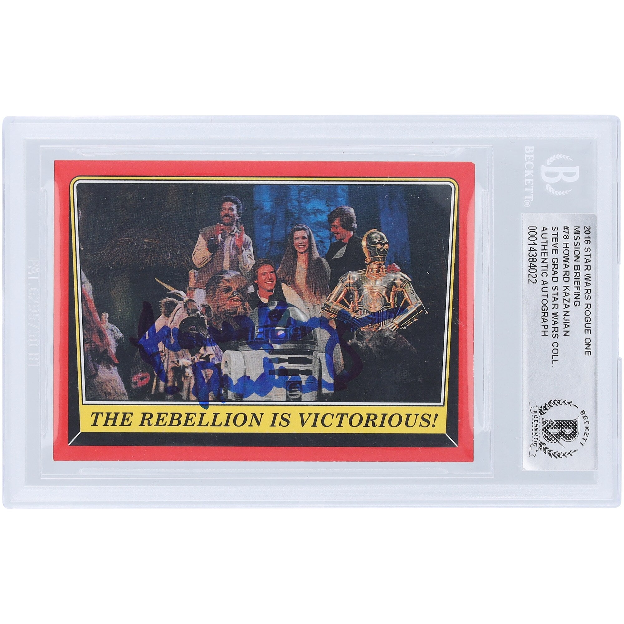 Howard Kazanjian Star Wars Autographed 2016 Topps #78 BAS Authenticated Card with "Producer" Inscription