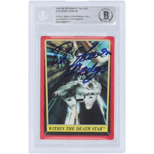 Denis Lawson Signed 1983 Topps Return of the Jedi #125 Card | Wedge Inscription