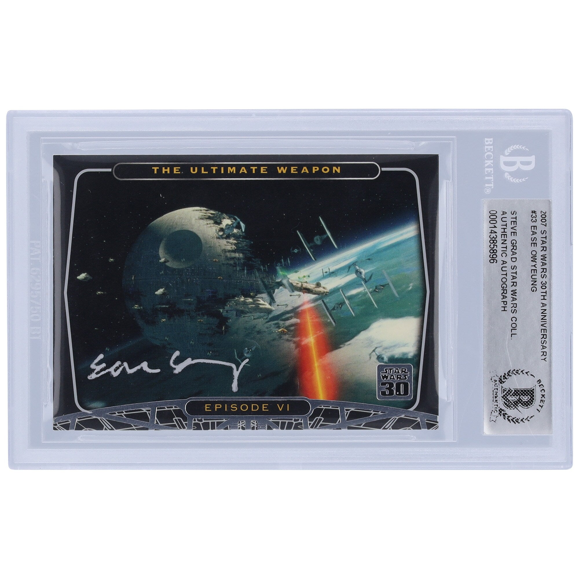 Ease Owyeung Star Wars Autographed 2007 Topps Star Wars #33 BAS Authenticated Card