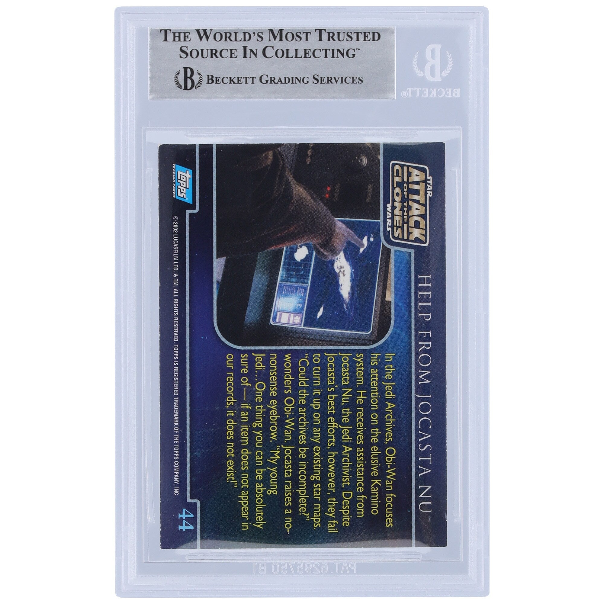 Alethea McGrath Star Wars Autographed 2002 Topps Attack Of The Clones #44 BGS Authenticated Card