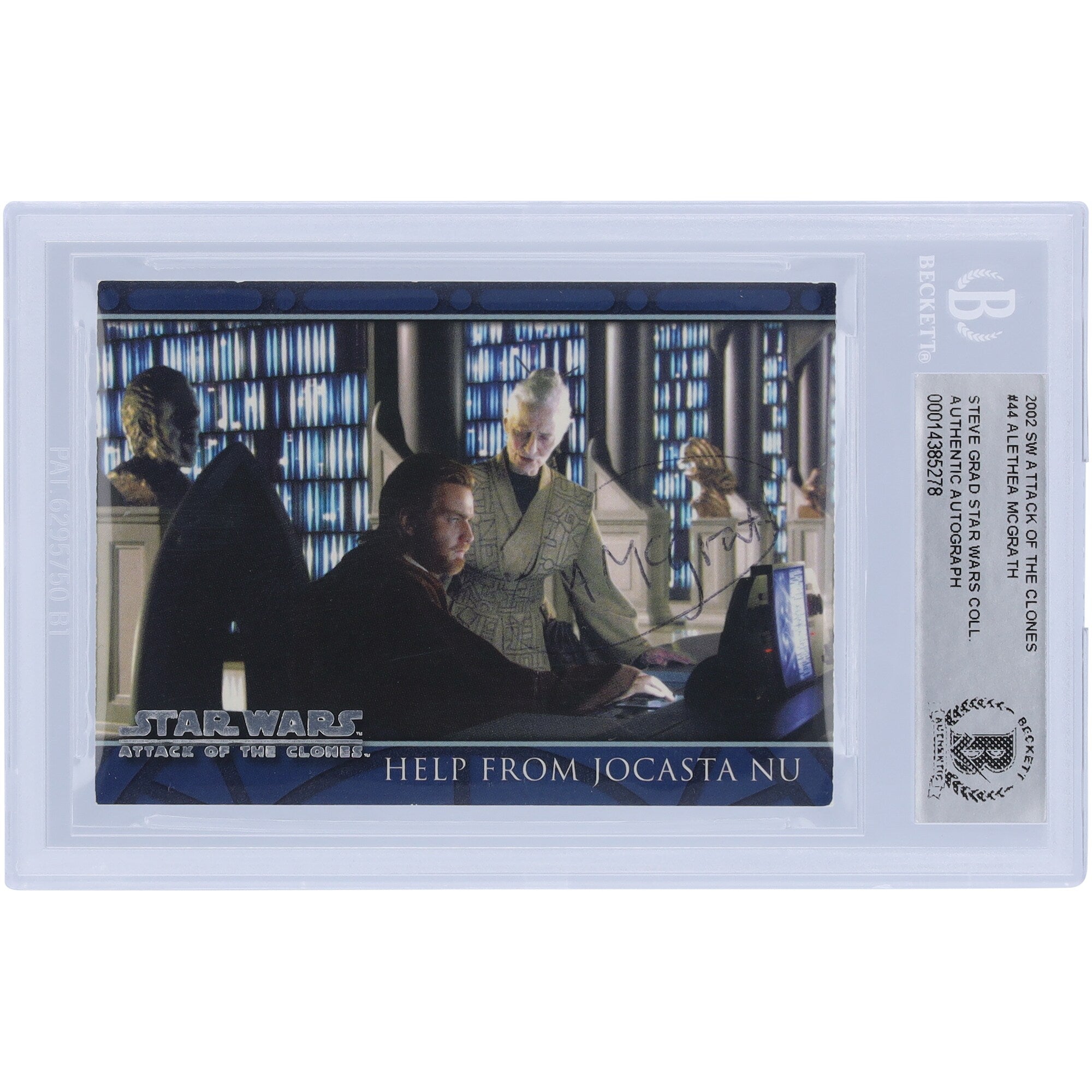 Alethea McGrath Star Wars Autographed 2002 Topps Attack Of The Clones #44 BGS Authenticated Card
