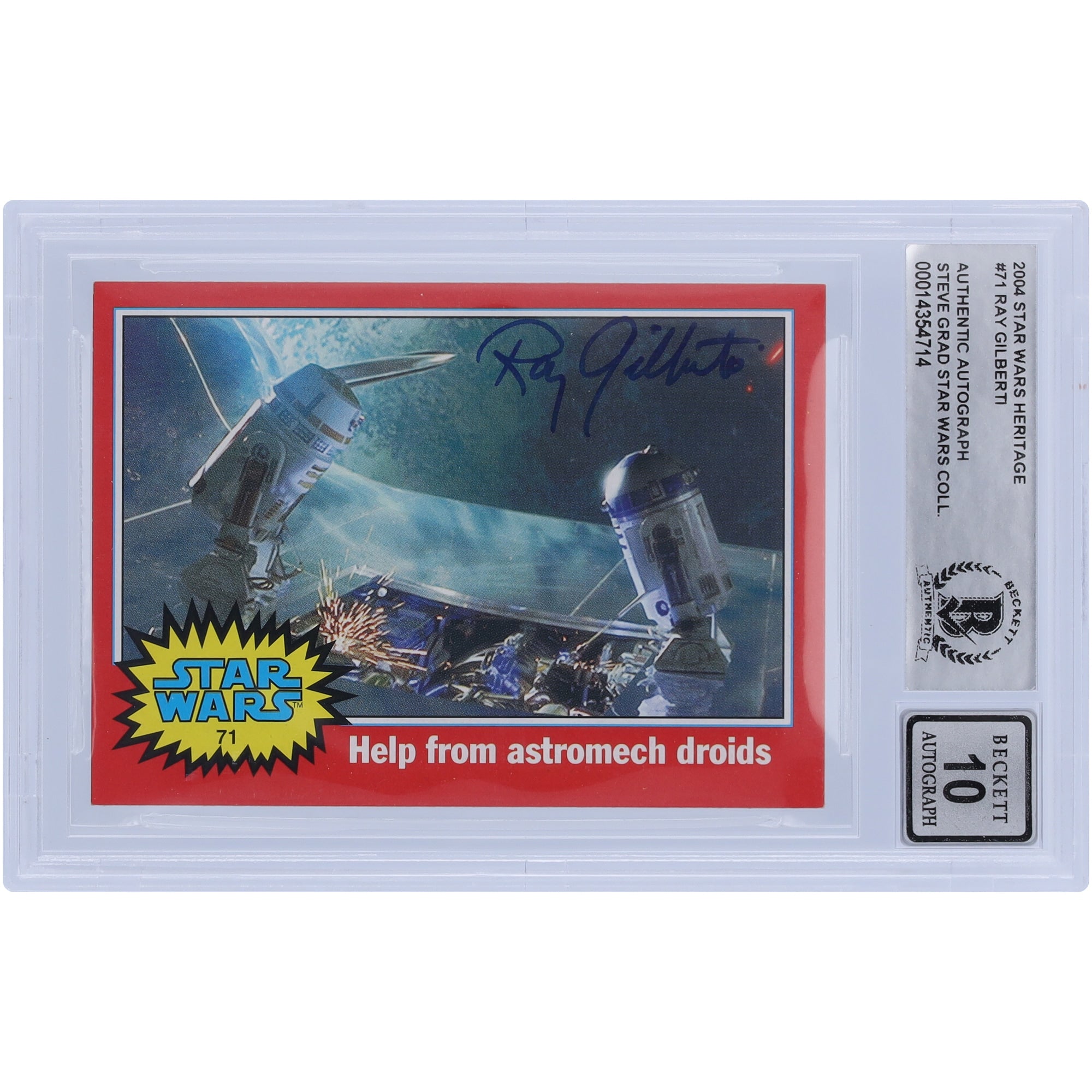 Ray Gilberti Star Wars Autographed 2004 Topps Heritage #71 BGS Authenticated 10 Card