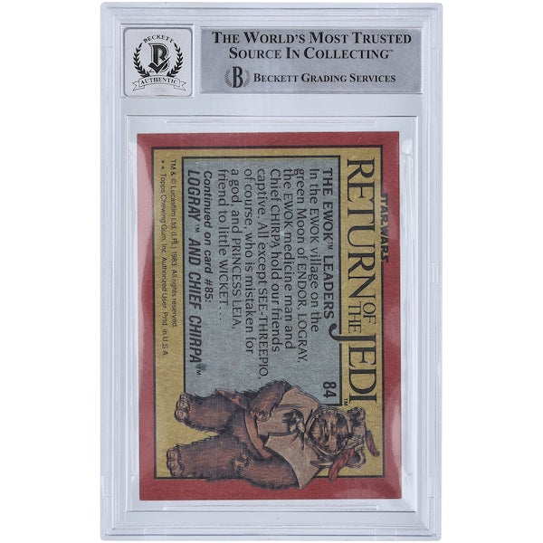Ira Keeler Star Wars Autographed 1983 Topps Return of the Jedi #84 BGS Authenticated 10 Card