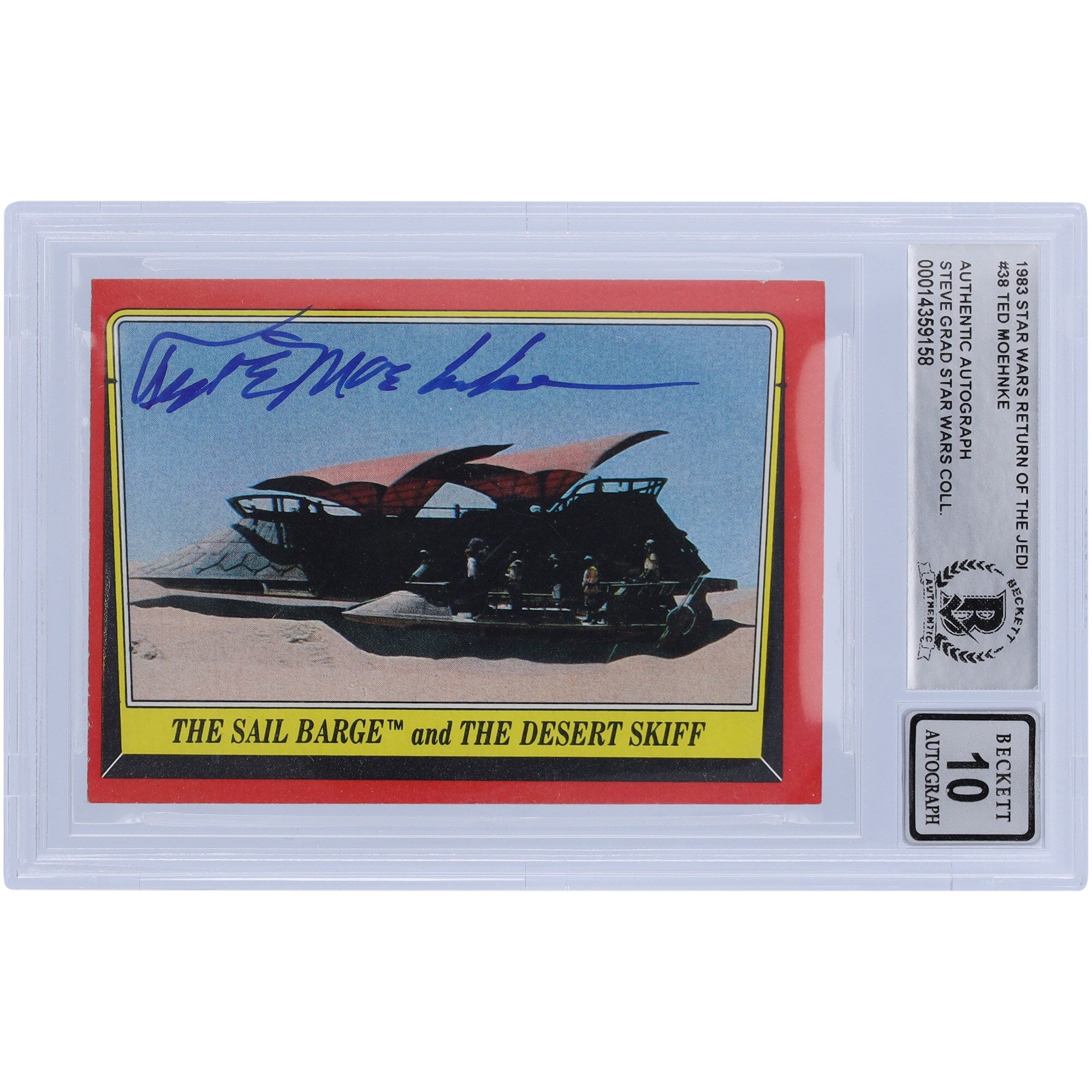 Ted Moehnke Star Wars Autographed 1983 Topps Return of the Jedi #38 BGS Authenticated 10 Card