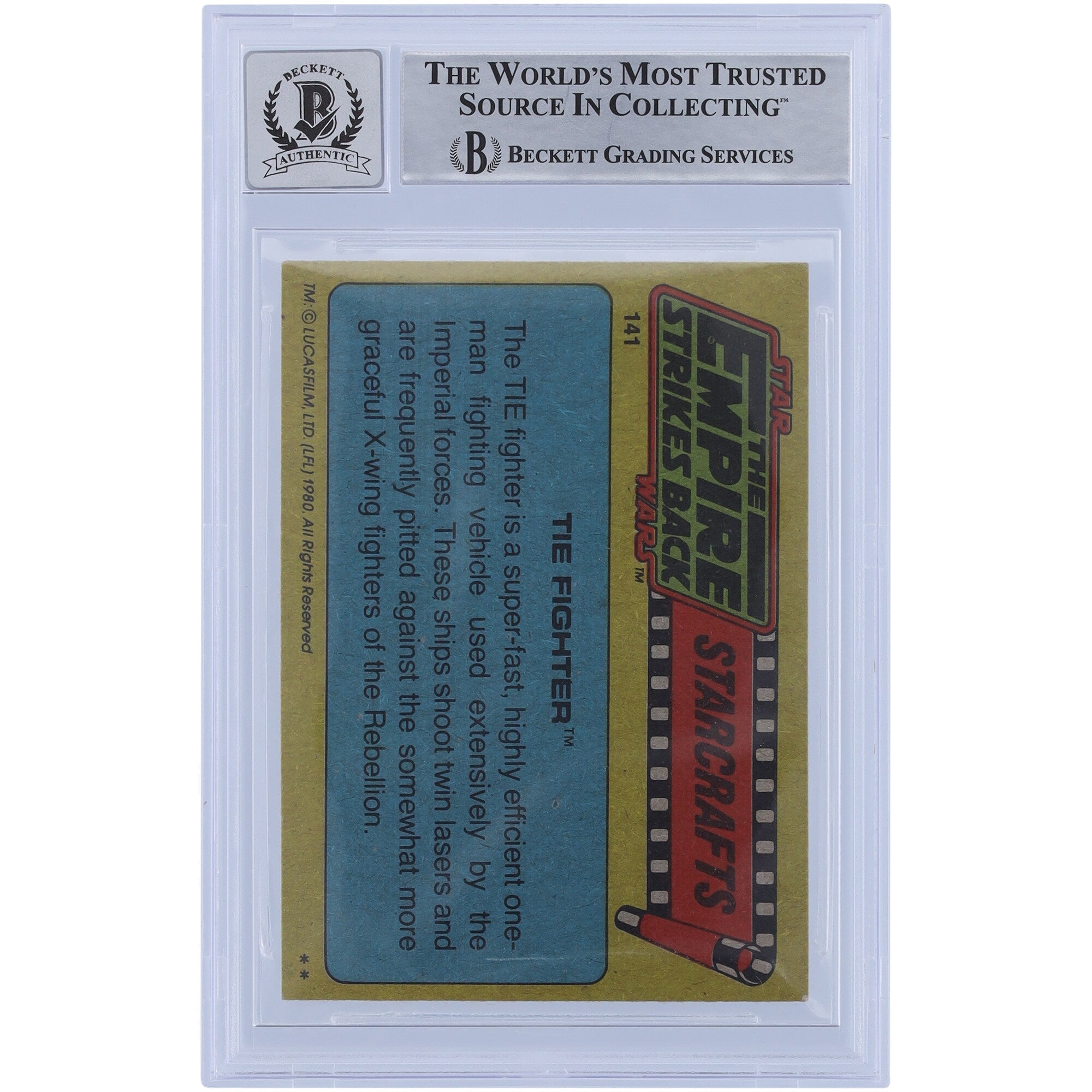 Lorne Peterson Star Wars Autographed 1980 Topps The Empire Strikes Back #141 BGS Authenticated 10 Card