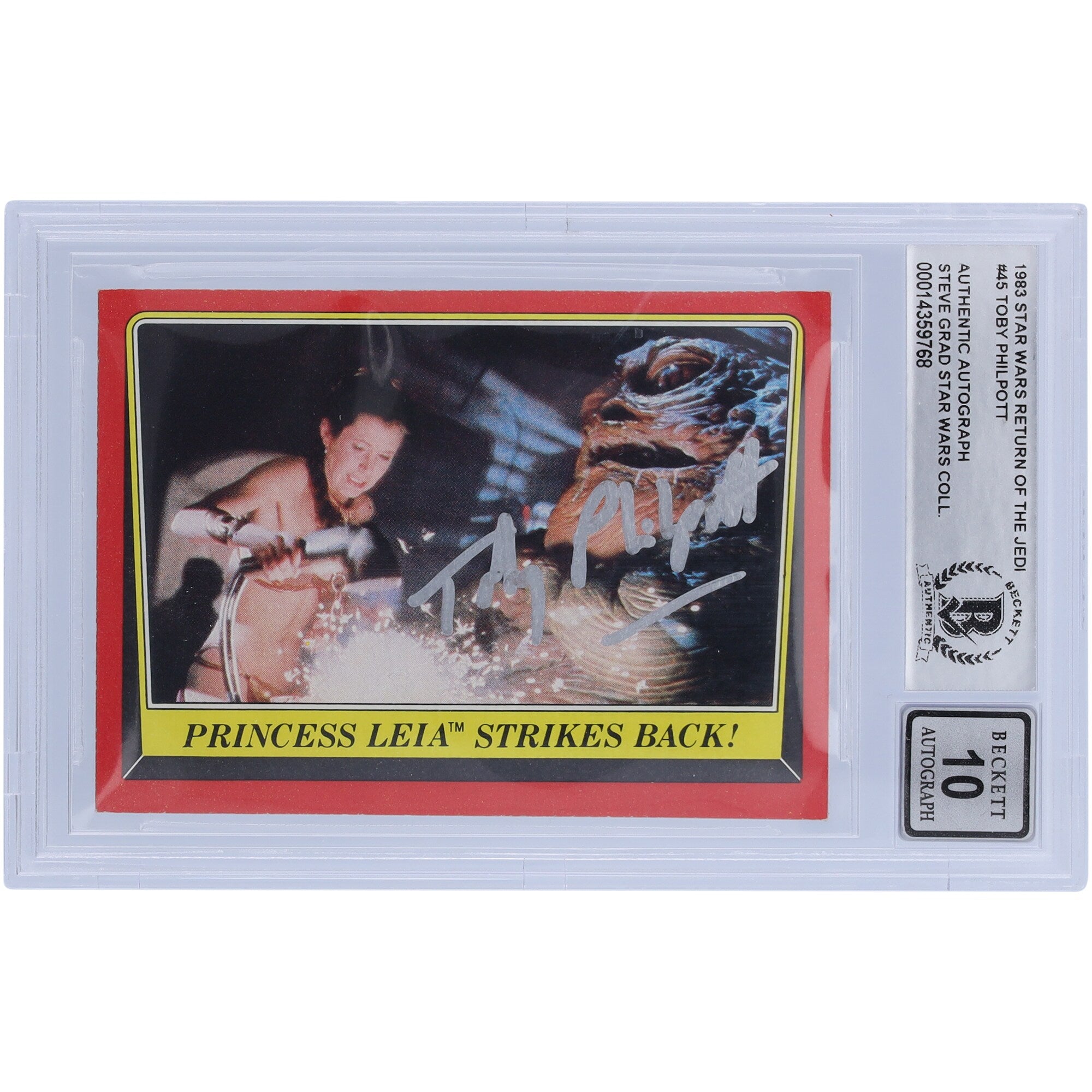 Toby Philpott Star Wars Autographed 1983 Topps Return of the Jedi #45 BGS Authenticated 10 Card