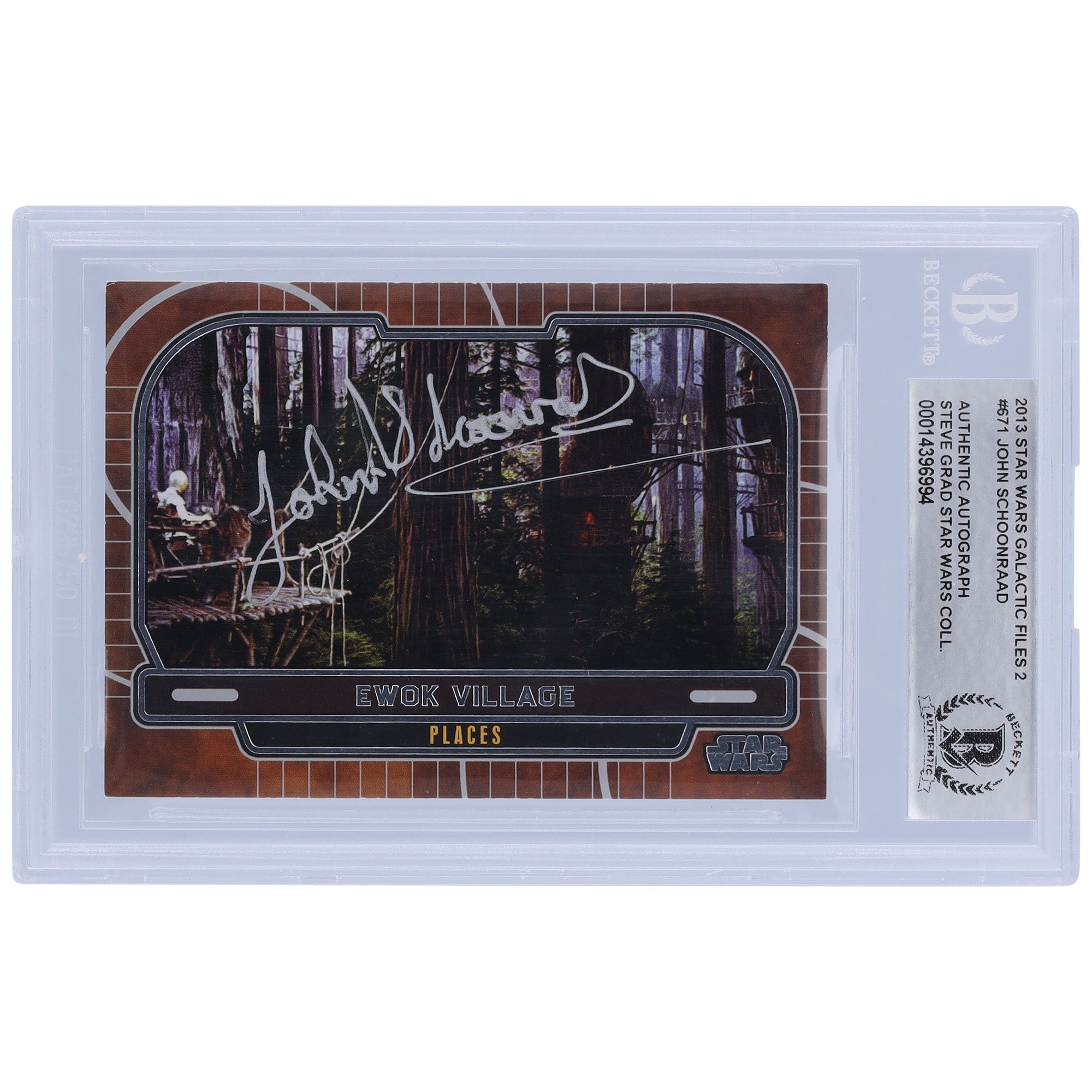 John Schoonraad Star Wars Autographed 2013 Topps Galactic Files 2 #671 BGS Authenticated Card
