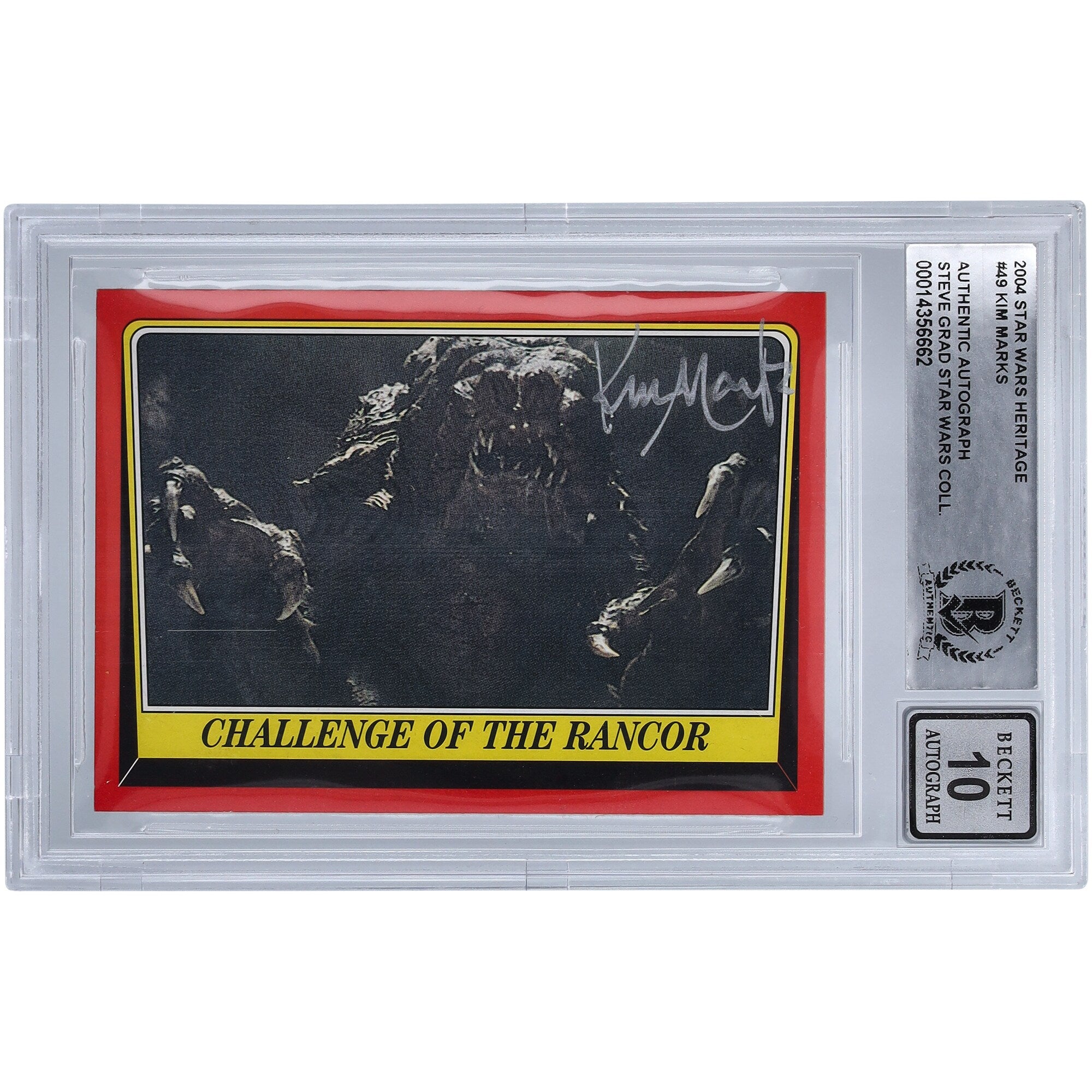 Kim Marks Star Wars Autographed 2004 Topps Heritage #49 BGS Authenticated 10 Card