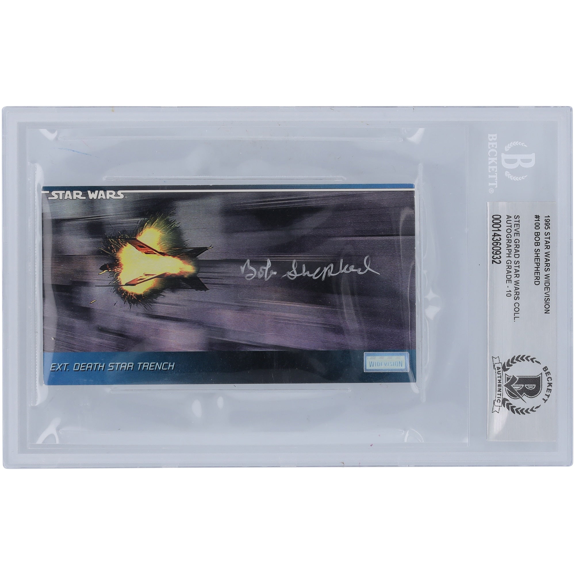 Bob Shepherd Star Wars Autographed 1995 Topps Widevision #100 BGS Authenticated Card