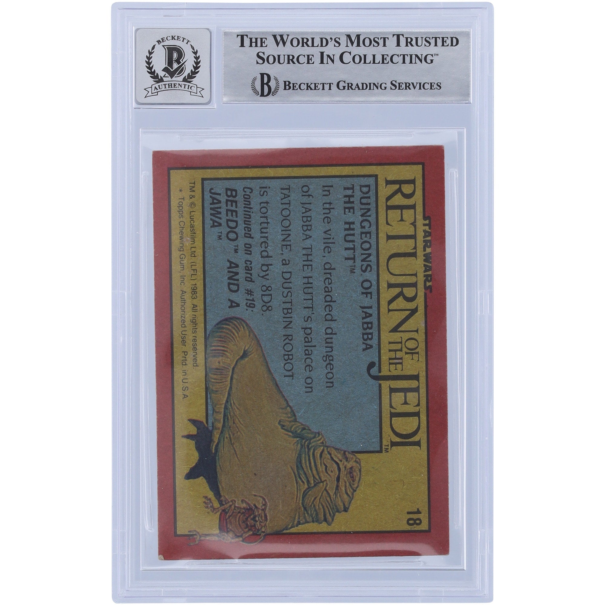 Bill Hargreaves Star Wars Autographed 1983 Topps Return of the Jedi #18 BGS Authenticated 10 Card