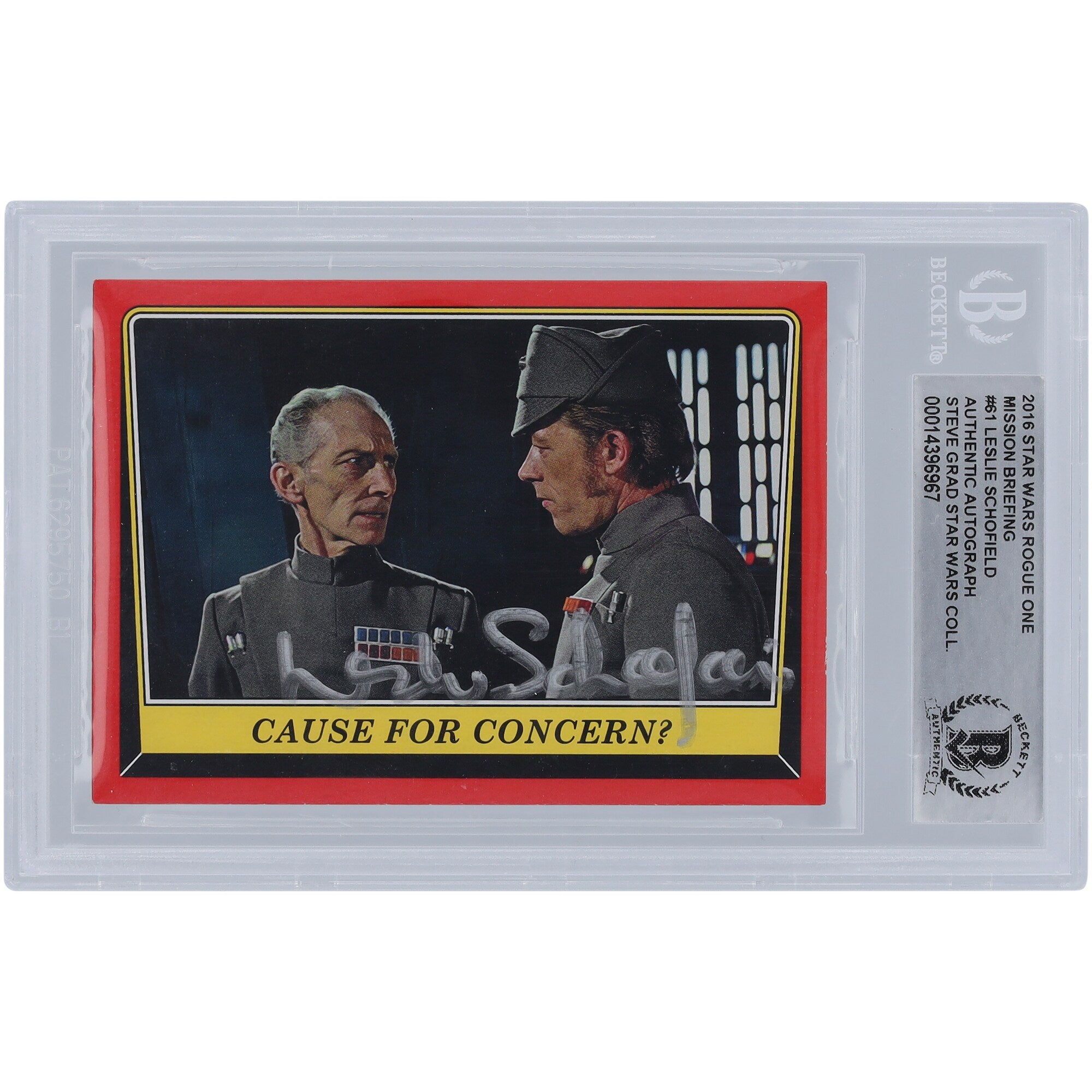 Leslie Schofield Star Wars Autographed 2016 Topps Rogue One #61 BGS Authenticated Card