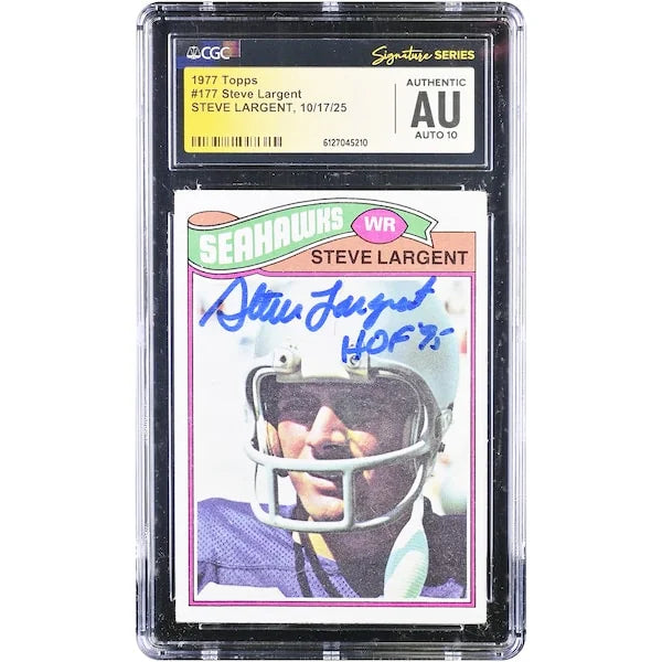 Steve Largent Signed 1977 Topps #177 Rookie Card | HOF 95 Inscription