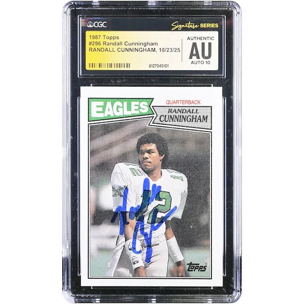 Randall Cunningham Signed 1987 Topps #296 Rookie Card | CGC Graded Auto 10