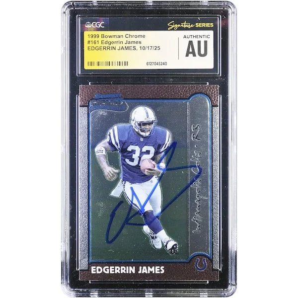 Edgerrin James Signed 1999 Bowman Chrome #161 Rookie Card | CGC Authenticated