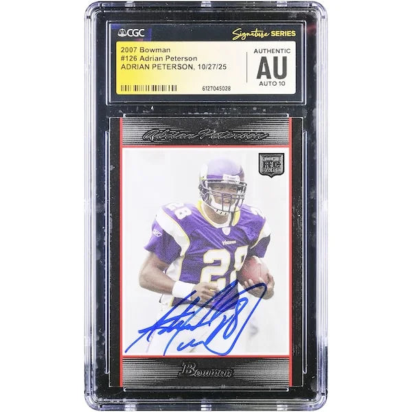 Adrian Peterson Signed 2007 Bowman #126 Rookie Card | CGC Graded