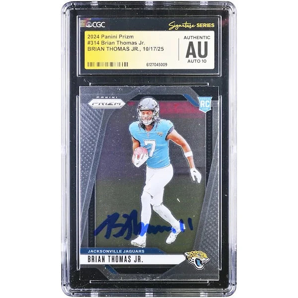 Brian Thomas Jr. Signed 2024 Panini Prizm #314 Rookie Card | CGC Graded