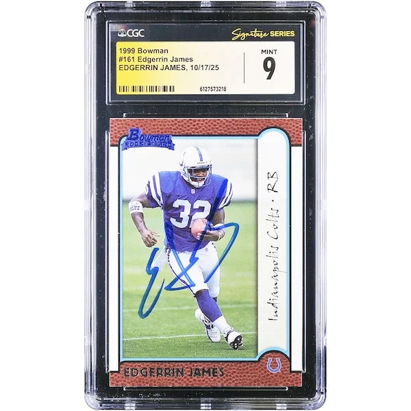 Edgerrin James Signed 1999 Bowman Chrome #161 Rookie Card | CGC Mint 9