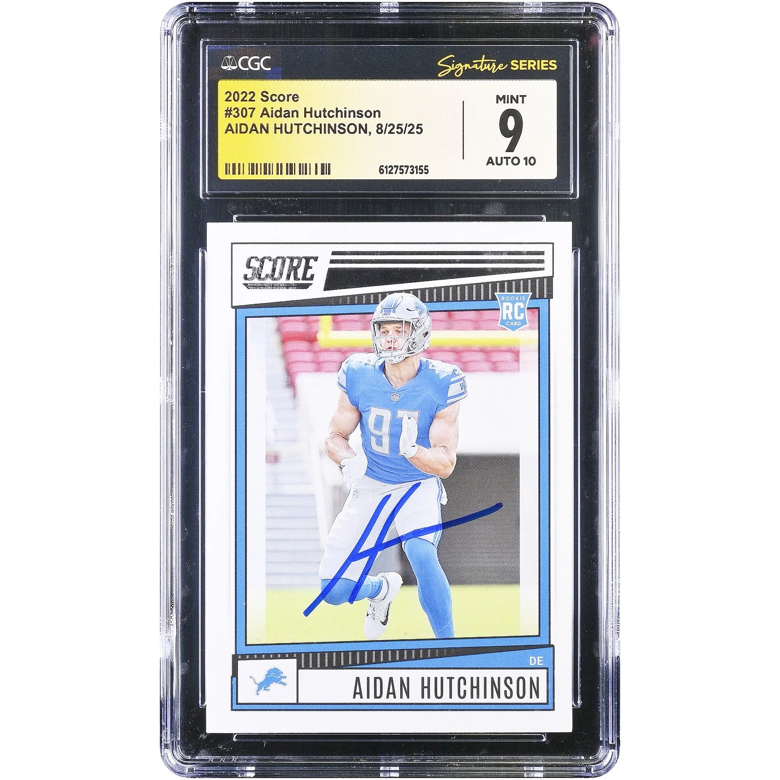 Aidan Hutchinson Signed 2022 Panini Score #307 Rookie Card | CGC 9
