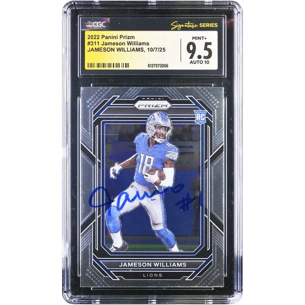 Jameson Williams Signed 2022 Panini Prizm #311 Rookie Card | CGC 9.5
